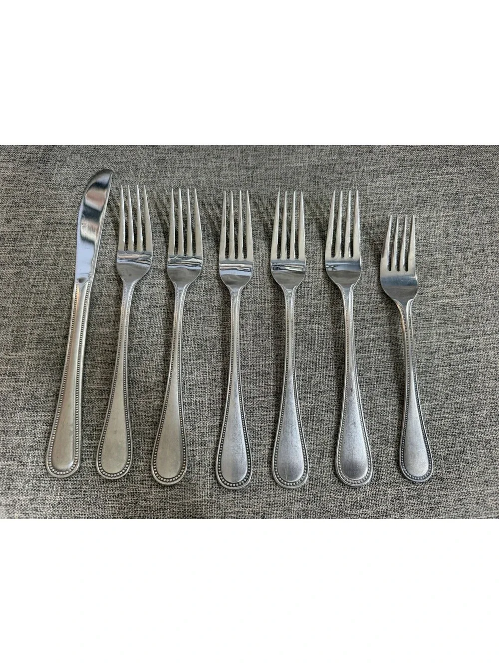 EKCO Eterna Bastille Stainless Flatware Lot 9pc Dinner Forks Salad Forks Knife